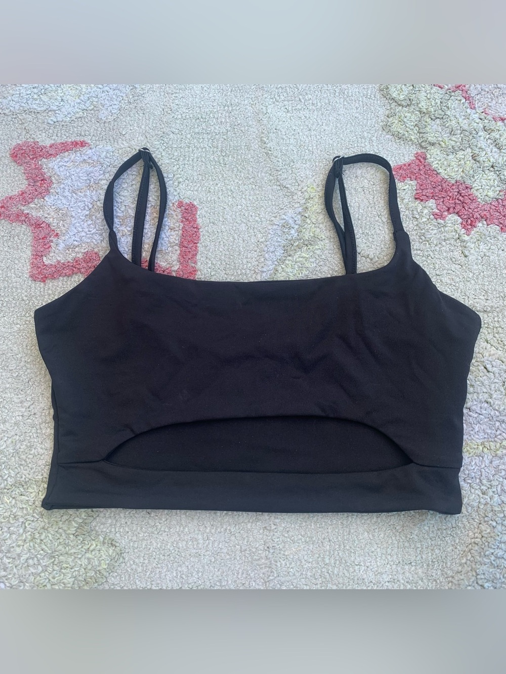 Black Under-Bust Cutout Crop Top size small